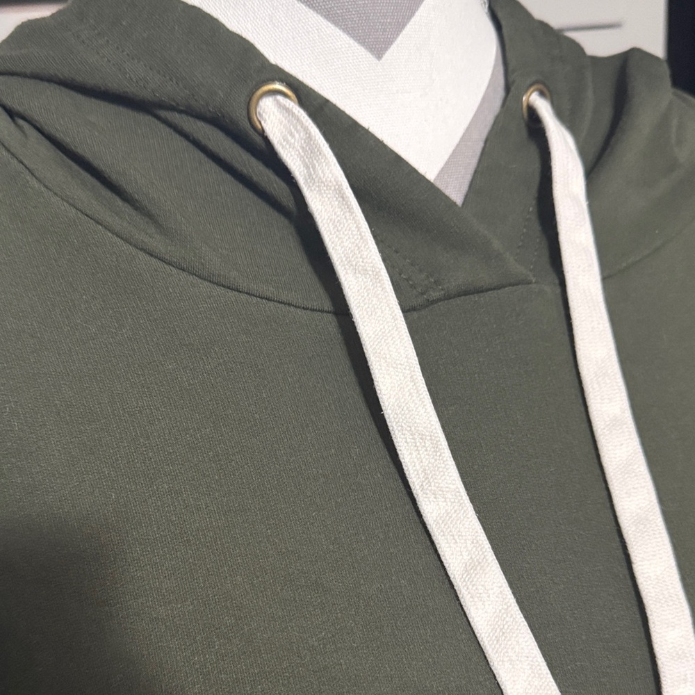 Buffalo David Bitton Brand Olive Green Hoodie with White Drawstrings Size Large - Picture 2 of 8